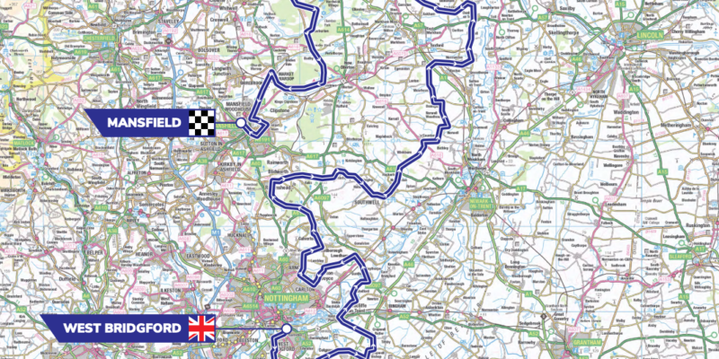 Nottinghamshire Route of Tour of Britain 2022