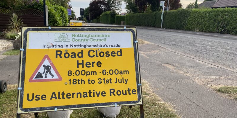 Shelford Road in July 2022 - Radcliffe on Trent