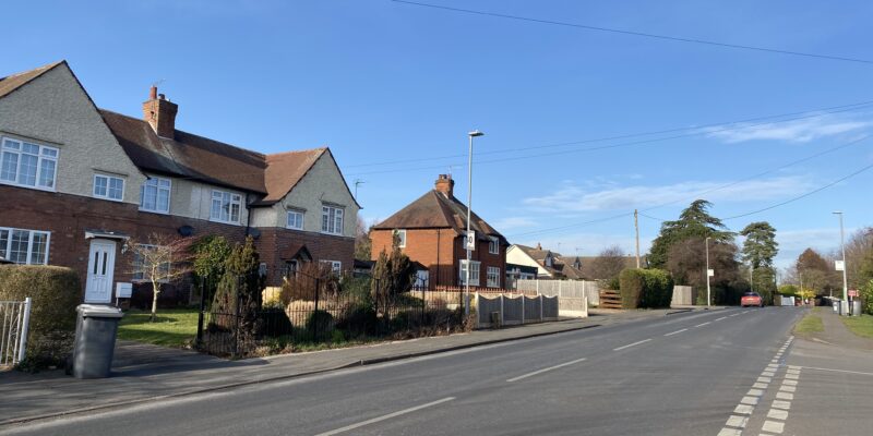 Shelford Road in Febrary 2022 in Radcliffe on Trent