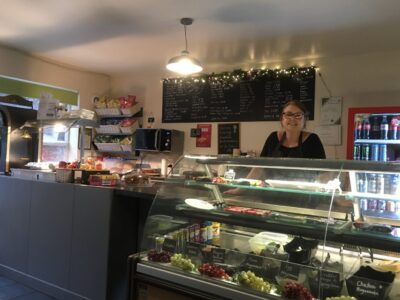 Julie inside Snack Stop in Radcliffe on Trent