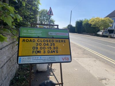 Shelford Road Closure - April 2025 - Radcliffe on Trent